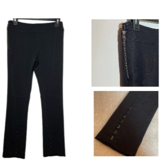 marciano Black Leggings pants with hook loop hardware on back of leg 4 - Picture 1 of 12